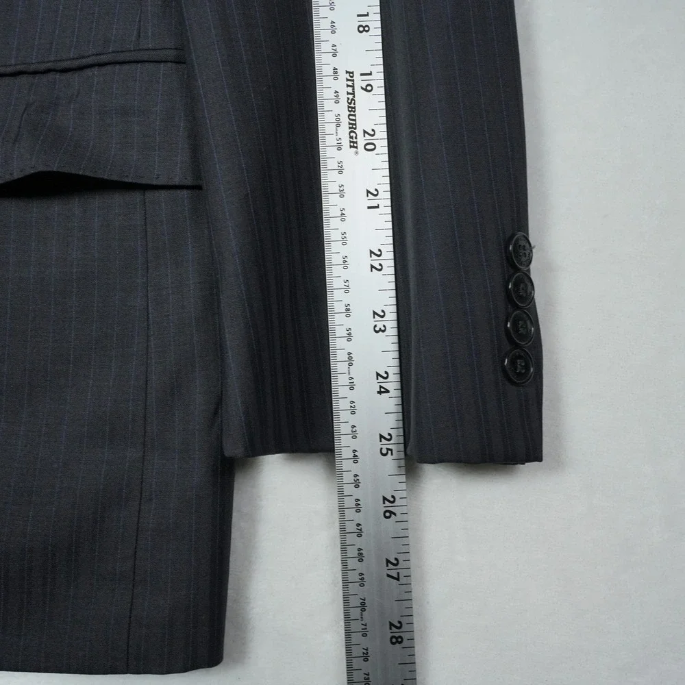 Versace Collection Mens Charcoal Pinstripe Virgin Wool Blazer Jacket Size 42R
